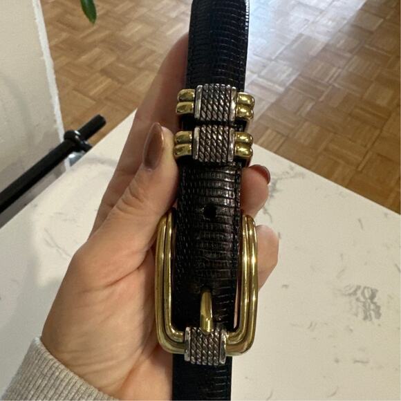 Vintage Brighton Classics Black Scally Leather 2-Toned buckle, Size XL 36, EUC - Picture 5 of 5